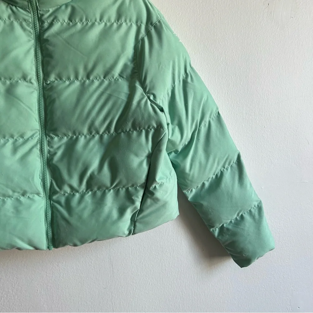 Gymshark Sz XS Mint Green Cropped Puffer Winter Coat - Picture 4 of 12